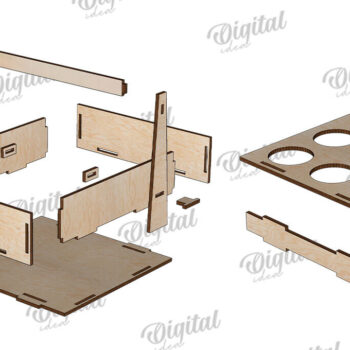 Intra απο ξύλο plywood 3mm-4mm πάχος - Πασχαλινό καλάθι με λέιζερ κοπή. Αυγοθήκη Δίασταση 15x15 cm INTRAFABR-116608873 - Image 2