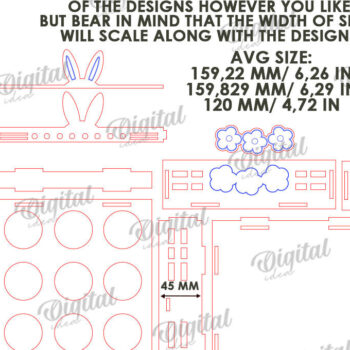 Intra απο ξύλο plywood 3mm-4mm πάχος - Πασχαλινό καλάθι με λέιζερ κοπή. Αυγοθήκη Δίασταση 15x15 cm INTRAFABR-116609351 - Image 3
