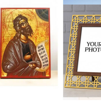 Εικόνα Ορθοδοξίας Πολυτελείας  με  σχεδιο Σταυρούς μαζι με  Βάση σε  8 χρώματα με περίγραμμα χρυσό σε ξύλο Plywood (Πλακάζ)   με  βάση Άγιος Προφήτης Ησαΐας, Ξύλινη Χειροποίητη Εικόνα Ελληνικού Premium Βυζαντινού Στυλ Κρεμαστή σε ξύλινη πλάκα Θρησκευτικό θέμα Χειροποίητη Ελληνορθόδοξη εικόνα του Ιησού Χριστού, Κρεμαστή πλάκα βυζαντινής τέχνης, χριστιανική τέχνη Διάσταση 10x7 cm (3,9 x 2,8 ίντσες)  INTRAEK3kadro3211-10865 - Image 1