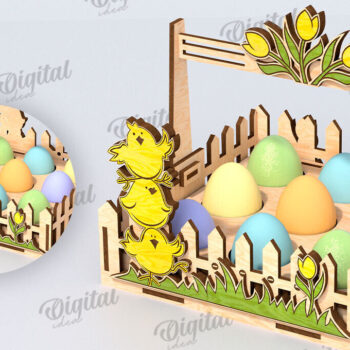 Intra απο ξύλο plywood 3mm-4mm πάχος - Πασχαλινά καλάθια αυγών Δέσμη κοπής με λέιζερ Δίασταση 15x15 cm INTRAFABR-116704493 - Image 3