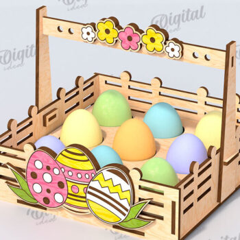 Intra απο ξύλο plywood 3mm-4mm πάχος - Πασχαλινά καλάθια αυγών Δέσμη κοπής με λέιζερ Δίασταση 15x15 cm INTRAFABR-116704493 - Image 7