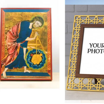 Εικόνα Ορθοδοξίας Πολυτελείας με σχεδιο Σταυρούς μαζι με Βάση σε 8 χρώματα με περίγραμμα χρυσό σε ξύλο Plywood (Πλακάζ) με βάση Ο Ιησούς Χριστός ο Μέγας Αρχιτέκτονας του Σύμπαντος, Ξύλινη Χειροποίητη Εικόνα Ελληνικού Premium Βυζαντινού Στυλ τοίχου Κρεμασμένη σε ξύλινη πλάκα Θρησκευτικό Χειροποίητη Ελληνορθόδοξη εικόνα του Ιησού Χριστού, Κρεμαστή πλάκα βυζαντινής τέχνης, χριστιανική τέχνη Διάσταση 15x11 cm (5,9 x 4,3 ίντσες) INTRAEK3kadro3211-610842 - Image 1