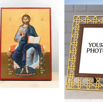 Εικόνα Ορθοδοξίας Πολυτελείας  με  σχεδιο Σταυρούς μαζι με  Βάση σε  8 χρώματα με περίγραμμα χρυσό σε ξύλο Plywood (Πλακάζ)   με  βάση Ο Ιησούς Χριστός Ευλογεί Ένθρονος, Ξύλινη Χειροποίητη Εικόνα Ελληνικού Premium Βυζαντινού Στυλ τοίχου Κρεμασμένη σε ξύλινη πλάκα Θρησκευτικό θέμα Χειροποίητη Ελληνορθόδοξη εικόνα του Ιησού Χριστού, Κρεμαστή πλάκα βυζαντινής τέχνης, χριστιανική τέχνη Διάσταση 15x11 cm (5,9 x 4,3 ίντσες)  INTRAEK3kadro3211-610832 - Image 1