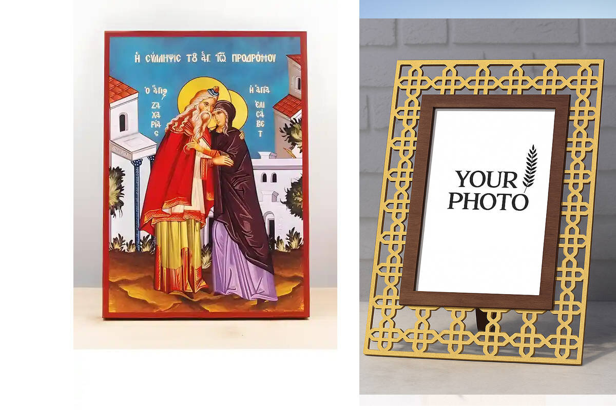 Εικόνα Ορθοδοξίας Πολυτελείας  με  σχεδιο Σταυρούς μαζι με  Βάση σε  8 χρώματα με περίγραμμα χρυσό σε ξύλο Plywood (Πλακάζ)   με  βάση Η σύλληψη του Αγίου Ιωάννη του Βαπτιστή, Ξύλινη Χειροποίητη Εικόνα Ελληνικού Premium Βυζαντινού Στυλ Κρεμασμένο σε ξύλινη πλάκα Θρησκευτικό θέμα Χειροποίητη Ελληνορθόδοξη εικόνα του Ιησού Χριστού, Κρεμαστή πλάκα βυζαντινής τέχνης, χριστιανική τέχνη Διάσταση 10x7 cm (3,9 x 2,8 ίντσες)  INTRAEK3kadro3211-10811