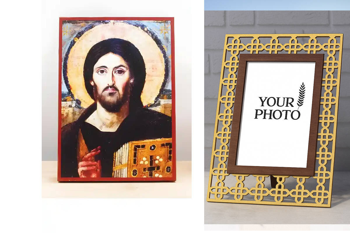 Εικόνα Ορθοδοξίας Πολυτελείας  με  σχεδιο Σταυρούς μαζι με  Βάση σε  8 χρώματα με περίγραμμα χρυσό σε ξύλο Plywood (Πλακάζ)   με  βάση Ιησούς Χριστός του Σίνα, Ξύλινη Χειροποίητη Εικόνα Ελληνικού Premium Βυζαντινού Στυλ Κρεμασμένο σε ξύλινη πλάκα Θρησκευτικό θέμα Χειροποίητη Ελληνορθόδοξη εικόνα του Ιησού Χριστού, Κρεμαστή πλάκα βυζαντινής τέχνης, χριστιανική τέχνη Διάσταση 10x7 cm (3,9 x 2,8 ίντσες)  INTRAEK3kadro3211-10805