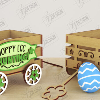 Intra απο ξύλο plywood 3mm-4mm πάχος - Πασχαλινό καρότσι με αυγά | Πασχαλινή αυγοθήκη Δίασταση 15x15 cm INTRAFABR-118204967 - Image 5