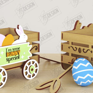 Intra απο ξύλο plywood 3mm-4mm πάχος - Πασχαλινό καρότσι με αυγά | Πασχαλινή Αυγοθήκη |CNC Δίασταση 15x15 cm INTRAFABR-117791011