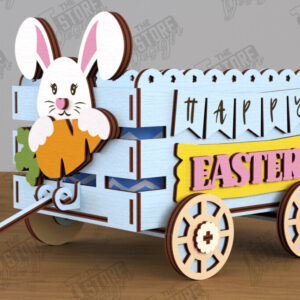 Intra απο ξύλο plywood 3mm-4mm πάχος - Πασχαλινό καρότσι με αυγά | Πασχαλινή Αυγοθήκη |CNC Δίασταση 15x15 cm INTRAFABR-117720385