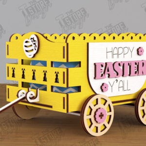 Intra απο ξύλο plywood 3mm-4mm πάχος - Πασχαλινό καρότσι με αυγά | Πασχαλινή Αυγοθήκη |CNC Δίασταση 15x15 cm INTRAFABR-117720392