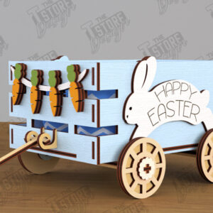 Intra απο ξύλο plywood 3mm-4mm πάχος - Πασχαλινό καρότσι με αυγά | Πασχαλινή Αυγοθήκη |CNC Δίασταση 15x15 cm INTRAFABR-117720395