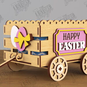 Intra απο ξύλο plywood 3mm-4mm πάχος - Πασχαλινό καρότσι με αυγά | Πασχαλινή Αυγοθήκη |CNC Δίασταση 15x15 cm INTRAFABR-117720408