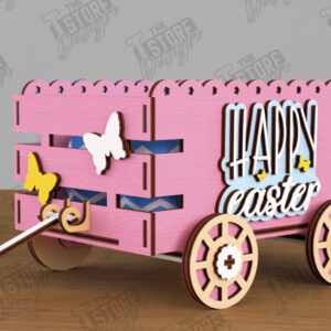 Intra απο ξύλο plywood 3mm-4mm πάχος - Πασχαλινό καρότσι με αυγά | Πασχαλινή Αυγοθήκη |CNC Δίασταση 15x15 cm INTRAFABR-117720383