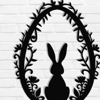 Intra απο ξύλο plywood 3mm-4mm πάχος - Διακοσμητικό πασχαλινό αυγό κοπής με λέιζερ  Δίασταση 40x50 cm INTRAFABR-118133612 - Image 1