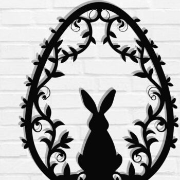 Intra απο ξύλο plywood 3mm-4mm πάχος - Διακοσμητικό πασχαλινό αυγό κοπής με λέιζερ  Δίασταση 40x50 cm INTRAFABR-118133710 - Image 1