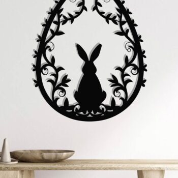 Intra απο ξύλο plywood 3mm-4mm πάχος - Διακοσμητικό πασχαλινό αυγό κοπής με λέιζερ  Δίασταση 40x50 cm INTRAFABR-118133710 - Image 2