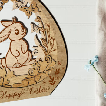 Intra απο ξύλο plywood 3mm-4mm πάχος - Διακοσμητικό στολίδι Πασχαλινό Αυγό, κομμένο  Δίασταση 5x6 cm INTRAFABR-87406562 - Image 1