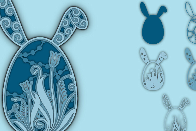 Intra απο ξύλο plywood 3mm-4mm πάχος - Πασχαλινό αυγό λουλουδάτο σχέδιο  Χαρτί κοπής Δίασταση 15x15 cm INTRAFABR-60428004