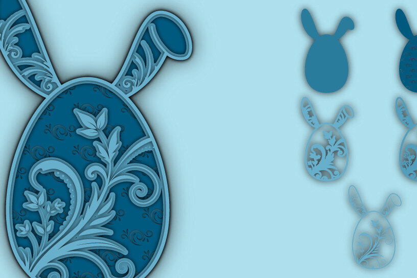 Intra απο ξύλο plywood 3mm-4mm πάχος - Πασχαλινό αυγό λουλουδάτο σχέδιο  Χαρτί κοπής Δίασταση 15x15 cm INTRAFABR-60428142