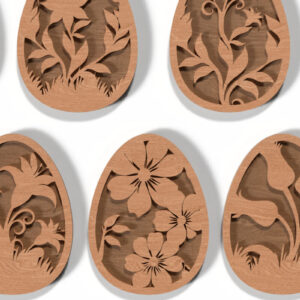 Intra απο ξύλο plywood 3mm-4mm πάχος - Πασχαλινά αυγά Floral Laser Cut Files  Δίασταση 4x4 cm INTRAFABR-117479862