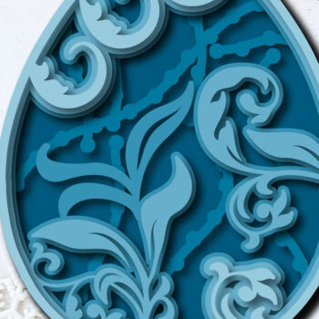 Intra απο ξύλο plywood 3mm-4mm πάχος - Πασχαλινό αυγό λουλουδάτο πολυστρωματικό κόψιμο με λέιζερ Δίασταση 15x15 cm INTRAFABR-27136005 - Image 1