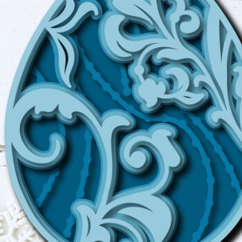 Intra απο ξύλο plywood 3mm-4mm πάχος - Πασχαλινό αυγό λουλουδάτο πολυστρωματικό κόψιμο με λέιζερ Δίασταση 15x15 cm INTRAFABR-27135881 - Image 1