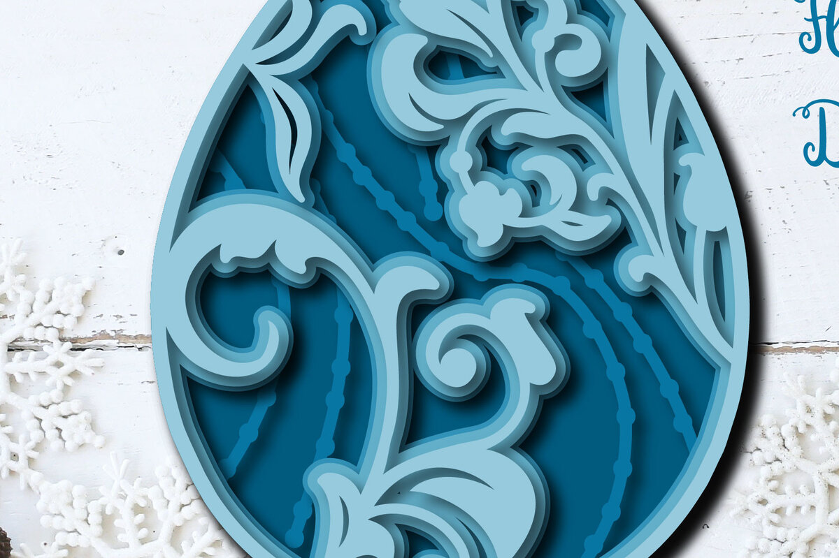 Intra απο ξύλο plywood 3mm-4mm πάχος - Πασχαλινό αυγό λουλουδάτο πολυστρωματικό κόψιμο με λέιζερ Δίασταση 15x15 cm INTRAFABR-27135881