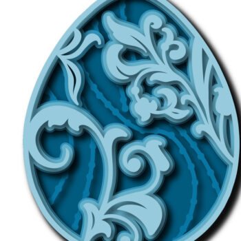 Intra απο ξύλο plywood 3mm-4mm πάχος - Πασχαλινό αυγό λουλουδάτο πολυστρωματικό κόψιμο με λέιζερ Δίασταση 15x15 cm INTRAFABR-27135881 - Image 2