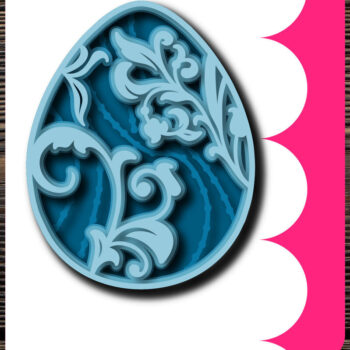 Intra απο ξύλο plywood 3mm-4mm πάχος - Πασχαλινό αυγό λουλουδάτο πολυστρωματικό κόψιμο με λέιζερ Δίασταση 15x15 cm INTRAFABR-27135881 - Image 3