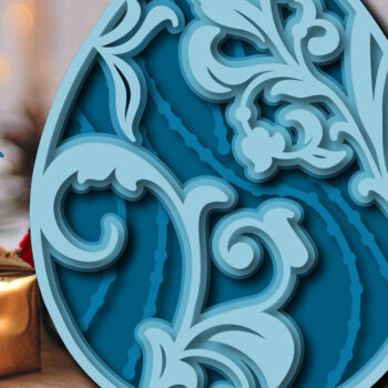 Intra απο ξύλο plywood 3mm-4mm πάχος - Πασχαλινό αυγό λουλουδάτο πολυστρωματικό κόψιμο με λέιζερ Δίασταση 15x15 cm INTRAFABR-27135881 - Image 4