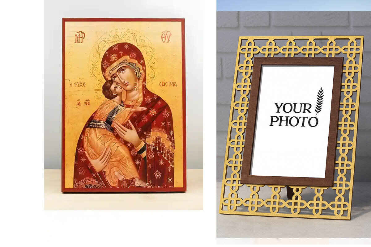 Εικόνα Ορθοδοξίας Πολυτελείας  με  σχεδιο Σταυρούς μαζι με  Βάση σε  8 χρώματα με περίγραμμα χρυσό σε ξύλο Plywood (Πλακάζ)   με  βάση Παναγία Ψυχοθήκη «Ψυχοσόστρια», Ξύλινη Χειροποίητη Εικόνα Ελληνικού Βυζαντινού Στυλ Κρεμαστή σε Ξύλινη Πλάκα Θρησκευτικό Θέμα Χειροποίητη Ελληνορθόδοξη εικόνα του Ιησού Χριστού, Κρεμαστή πλάκα βυζαντινής τέχνης, χριστιανική τέχνη Διάσταση 15x11 cm (5,9 x 4,3 ίντσες)  INTRAEK3kadro3211-611105