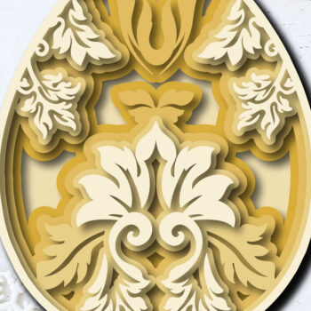 Intra απο ξύλο plywood 3mm-4mm πάχος - Πασχαλινό αυγό Floral Multilayer  Cut Δίασταση 15x15 cm INTRAFABR-27102939 - Image 1