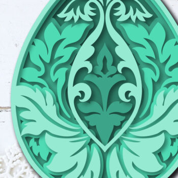 Intra απο ξύλο plywood 3mm-4mm πάχος - Πασχαλινό αυγό Floral Multilayer  Δίασταση 15x15 cm INTRAFABR-27080638 - Image 1