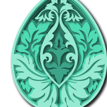 Intra απο ξύλο plywood 3mm-4mm πάχος - Πασχαλινό αυγό Floral Multilayer  Δίασταση 15x15 cm INTRAFABR-27080638 - Image 2