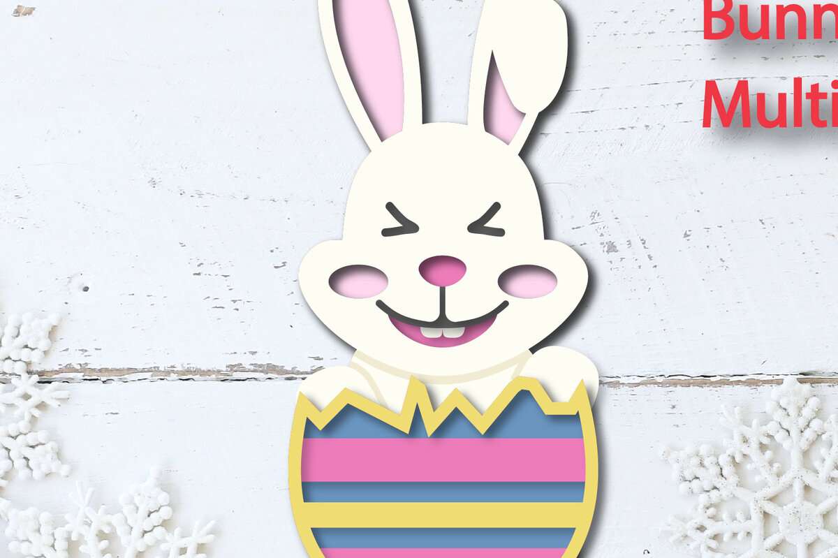 Intra απο ξύλο plywood 3mm-4mm πάχος - Πασχαλινό αυγό Funny Bunny Πολυστρωματική κοπή Δίασταση 15x15 cm INTRAFABR-26386188