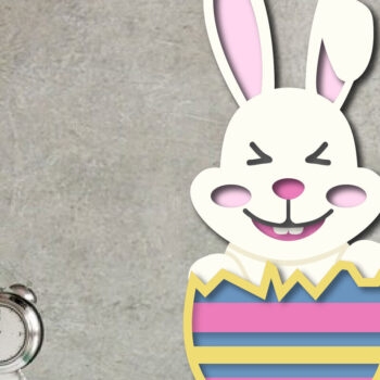 Intra απο ξύλο plywood 3mm-4mm πάχος - Πασχαλινό αυγό Funny Bunny Πολυστρωματική κοπή Δίασταση 15x15 cm INTRAFABR-26386188 - Image 2