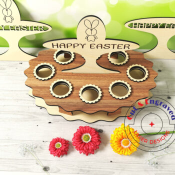 Intra απο ξύλο plywood 3mm-4mm πάχος - Πασχαλινή αυγοθήκη Δίασταση 15x15 cm INTRAFABR-26443220 - Image 2