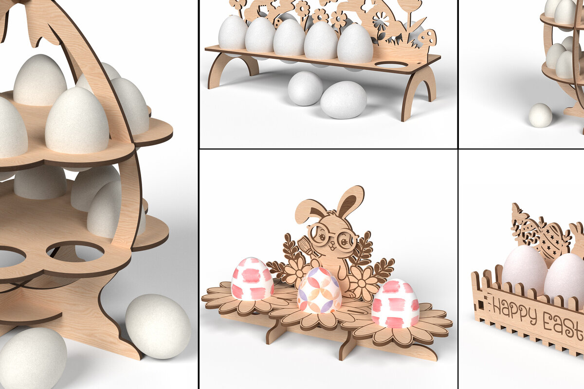 Intra απο ξύλο plywood 3mm-4mm πάχος - Δέσμη θήκης πασχαλινών αυγών  Δίασταση 20x20 cm INTRAFABR-116902595