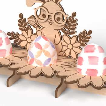 Intra απο ξύλο plywood 3mm-4mm πάχος - Δέσμη θήκης πασχαλινών αυγών  Δίασταση 20x20 cm INTRAFABR-116902595 - Image 3