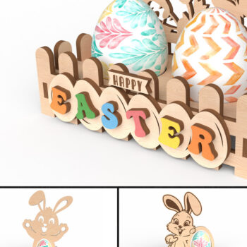 Intra απο ξύλο plywood 3mm-4mm πάχος - Πακέτο θήκης πασχαλινών αυγών  Cut Laser Δίασταση 30x20 cm INTRAFABR-116523211 - Image 1