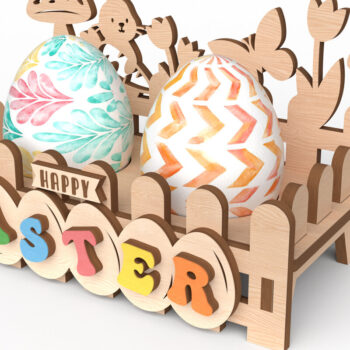 Intra απο ξύλο plywood 3mm-4mm πάχος - Πακέτο θήκης πασχαλινών αυγών  Cut Laser Δίασταση 30x20 cm INTRAFABR-116523211 - Image 2