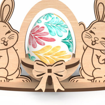 Intra απο ξύλο plywood 3mm-4mm πάχος - Πακέτο θήκης πασχαλινών αυγών  Cut Laser Δίασταση 30x20 cm INTRAFABR-116523211 - Image 7