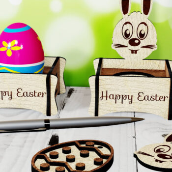 Intra απο ξύλο plywood 3mm-4mm πάχος - Πασχαλινή αυγοθήκη. Λαγουδάκι. Δίασταση 4x4 cm INTRAFABR-26277347 - Image 1