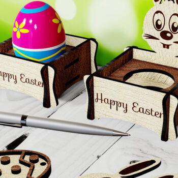 Intra απο ξύλο plywood 3mm-4mm πάχος - Πασχαλινή αυγοθήκη. Λαγουδάκι. Δίασταση 4x4 cm INTRAFABR-26277347 - Image 2