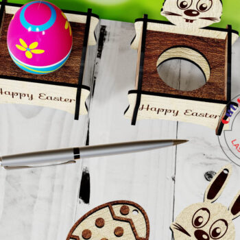 Intra απο ξύλο plywood 3mm-4mm πάχος - Πασχαλινή αυγοθήκη. Λαγουδάκι. Δίασταση 4x4 cm INTRAFABR-26277347 - Image 3