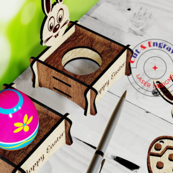 Intra απο ξύλο plywood 3mm-4mm πάχος - Πασχαλινή αυγοθήκη. Λαγουδάκι. Δίασταση 4x4 cm INTRAFABR-26277347 - Image 4