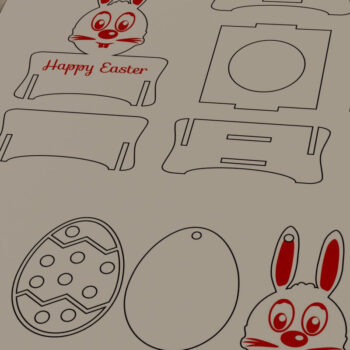 Intra απο ξύλο plywood 3mm-4mm πάχος - Πασχαλινή αυγοθήκη. Λαγουδάκι. Δίασταση 4x4 cm INTRAFABR-26277347 - Image 5