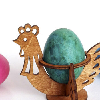 Intra απο ξύλο plywood 3mm-4mm πάχος - Πασχαλινή αυγοθήκη "Cock & Chicken" Δίασταση 14x10 cm INTRAFABR-87316986 - Image 3