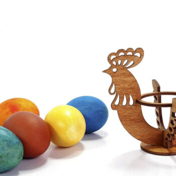 Intra απο ξύλο plywood 3mm-4mm πάχος - Πασχαλινή αυγοθήκη "Cock & Chicken" Δίασταση 14x10 cm INTRAFABR-87316986 - Image 4