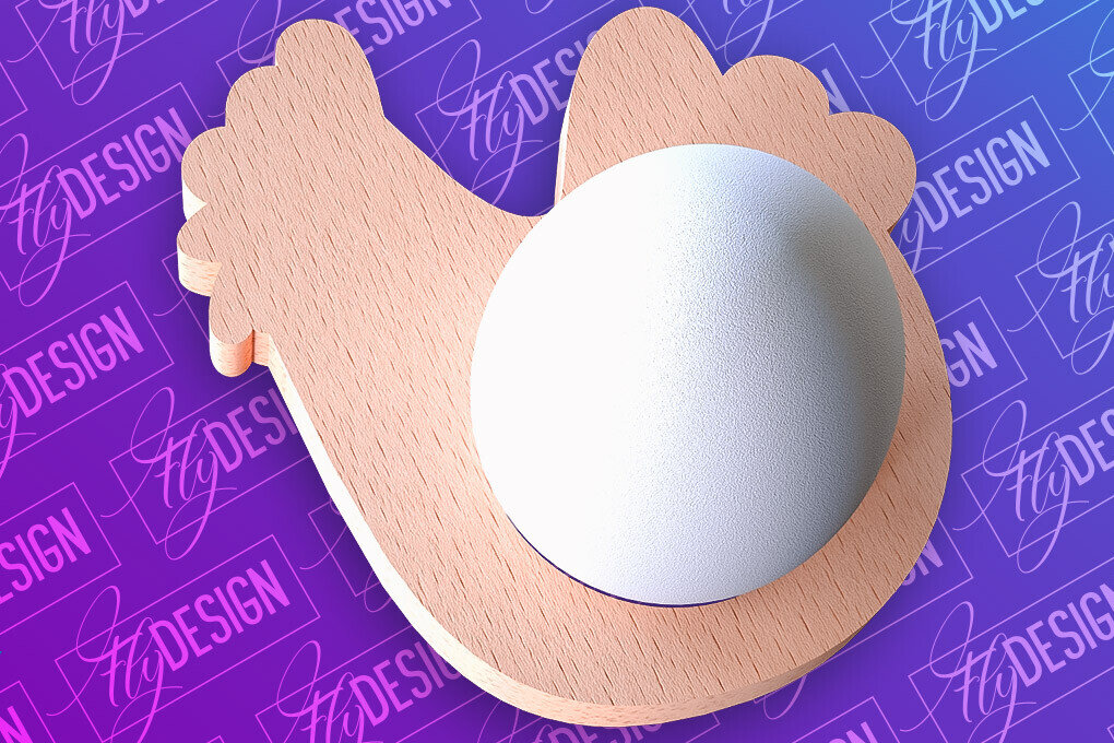 Intra απο ξύλο plywood 3mm-4mm πάχος - Πασχαλινή Αυγοθήκη |  CNC Δίασταση 15x15 cm INTRAFABR-91959331