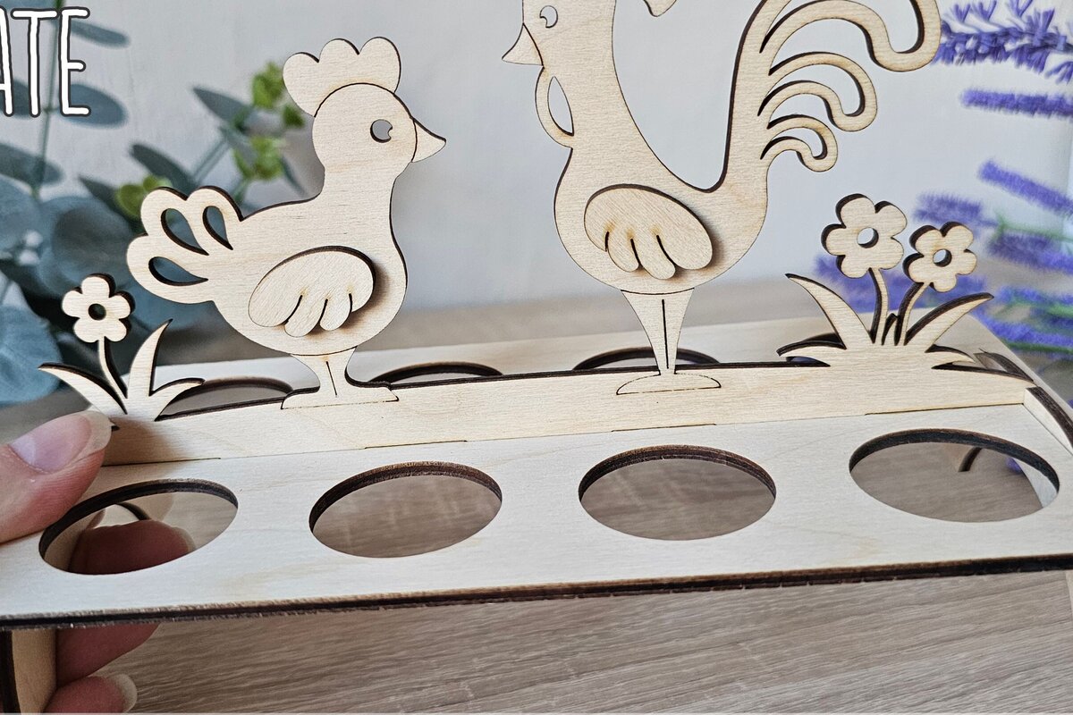 Intra απο ξύλο plywood 3mm-4mm πάχος - Πασχαλινή Αυγοθήκη , 8 Αυγοθήκη Δίασταση 15x15 cm INTRAFABR-116833794